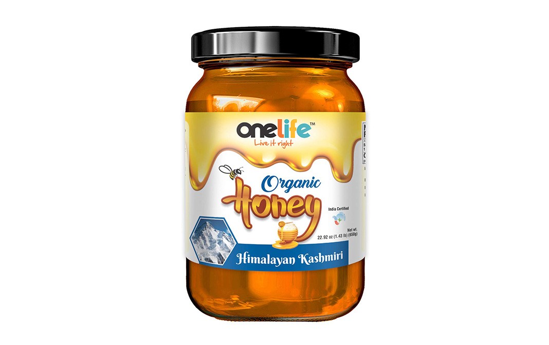 Onelife Organic Honey Himalayan Kashmiri   Glass Jar  650 grams